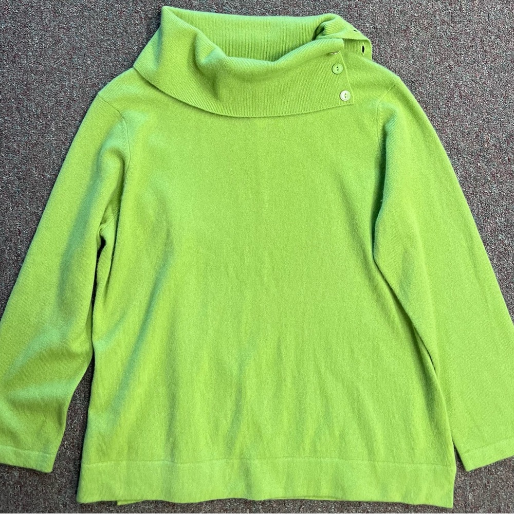 JONES NEWYORK JONES 100% Cashmere Green Women's Sweater size XL